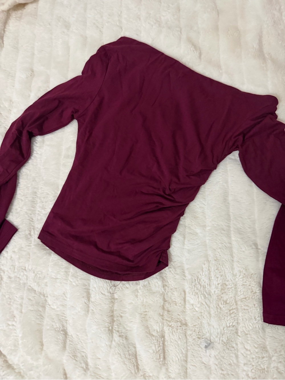SHEIN Long-Sleeve Stretch Tee in Burgundy